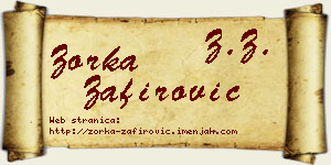 Zorka Zafirović vizit kartica